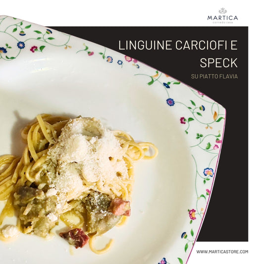 Ricetta Linguine Carciofi e Speck con Parmigiano