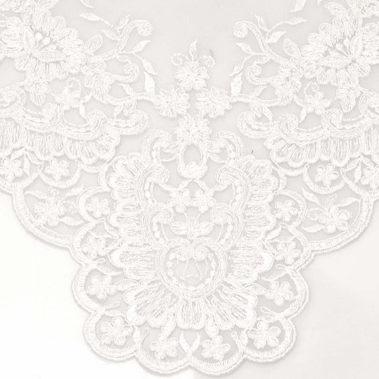 Centrini per la sala da pranzo colore avorio in pizzo ricamato su tulle 3 pezzi - Eloise