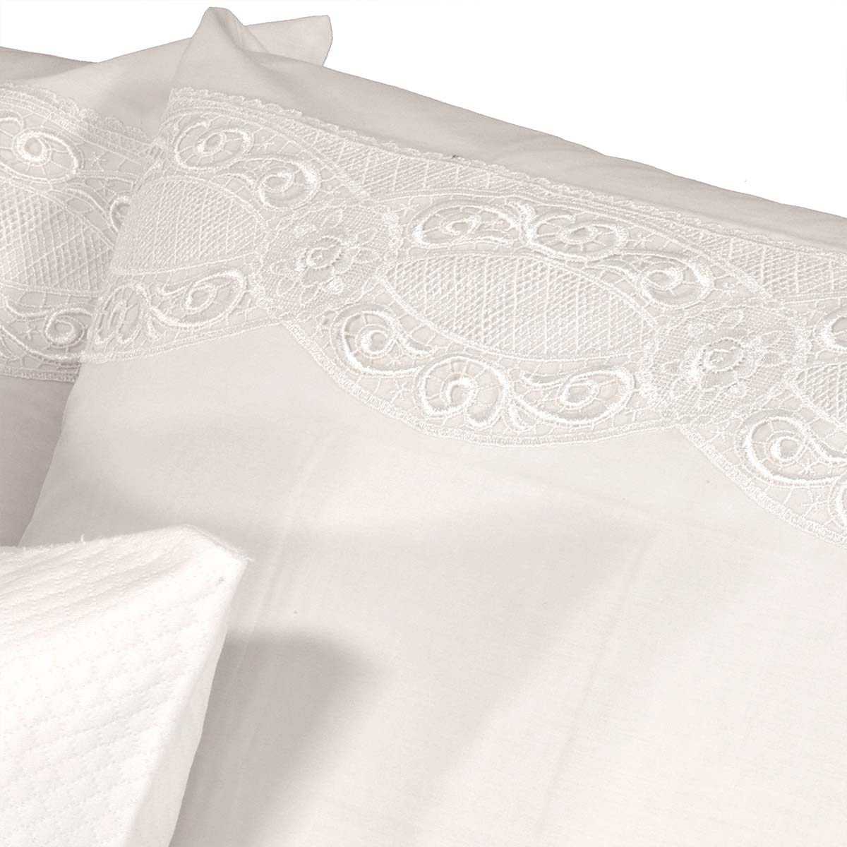 Primoletto bianco sposa moderno in tessuto piquet percalle e pizzo made in italy