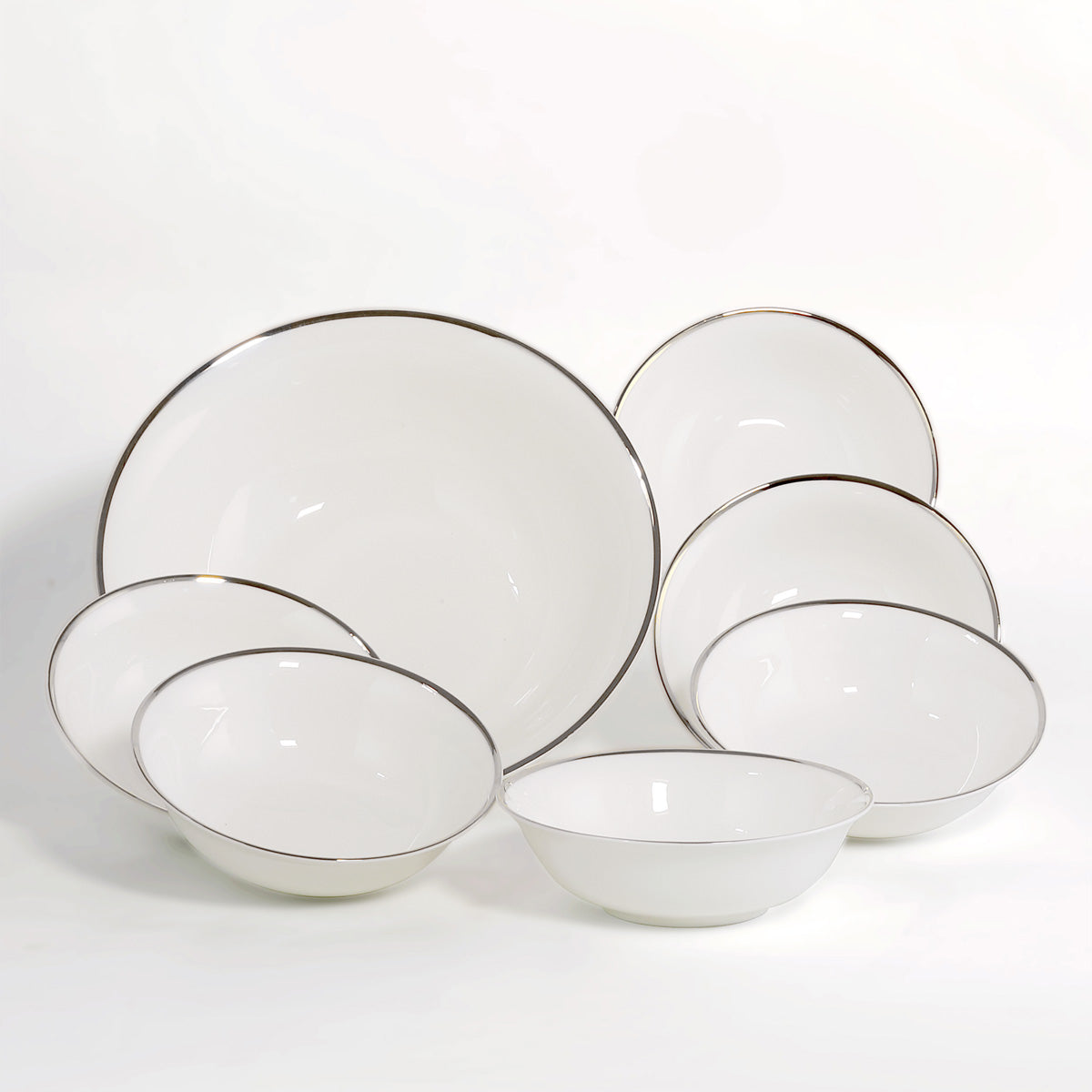 Servizio macedonia gelato in porcellana fine bone china con decoro filo argento - Avant