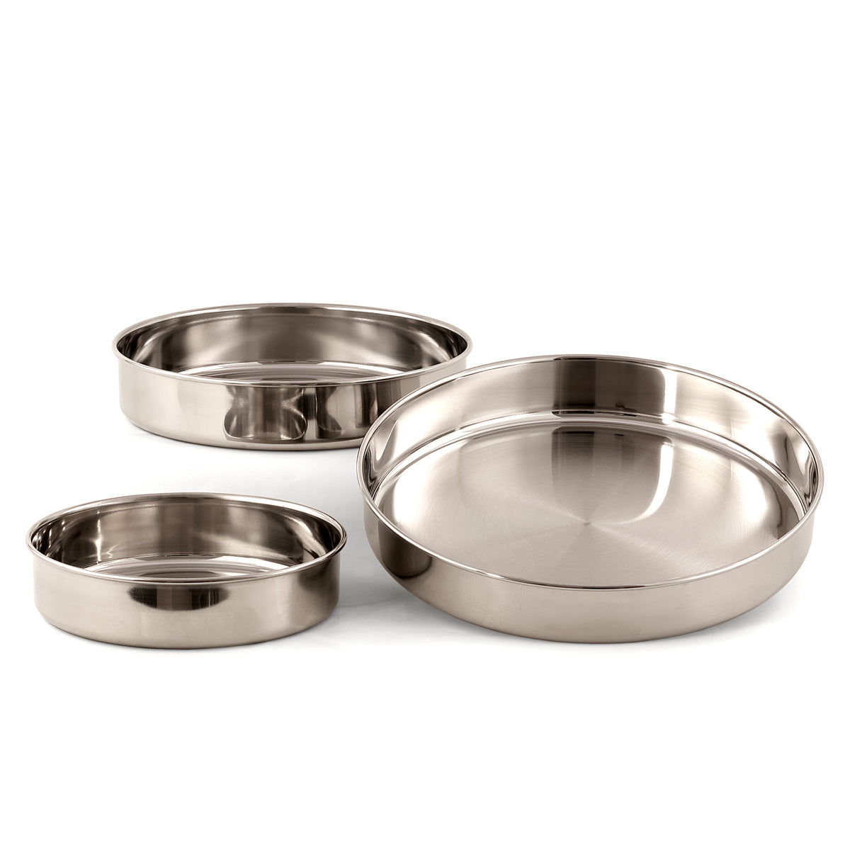 Tortiere rotonde in acciaio inox da 24 - 30 - 36 cm prodotte in Italia