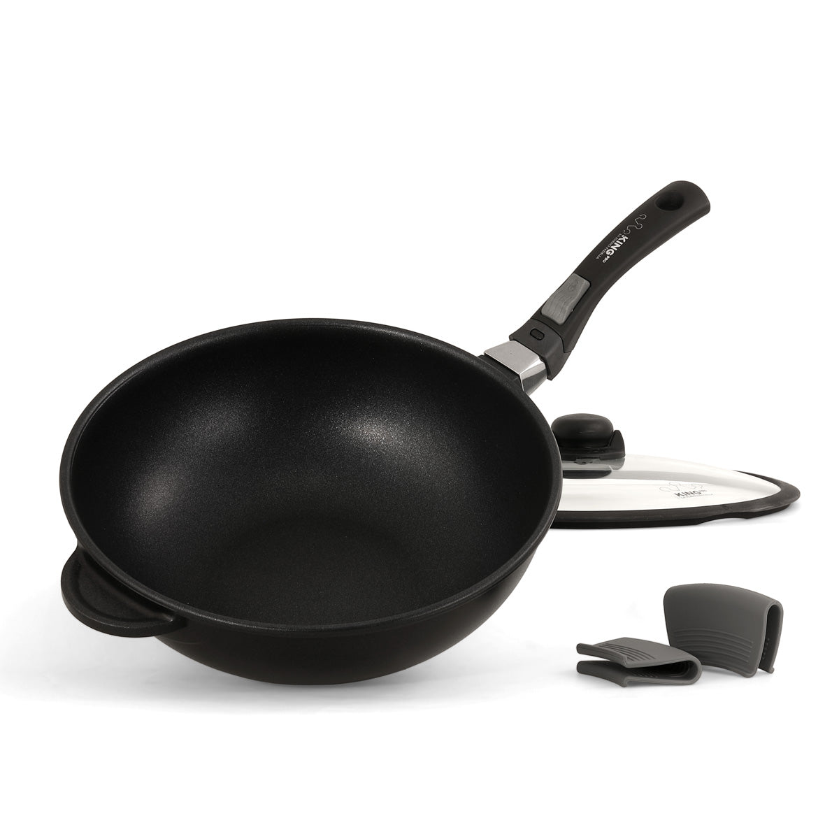 Wok antiaderente ad induzione da 32 cm prodotto in Italia - King Pro