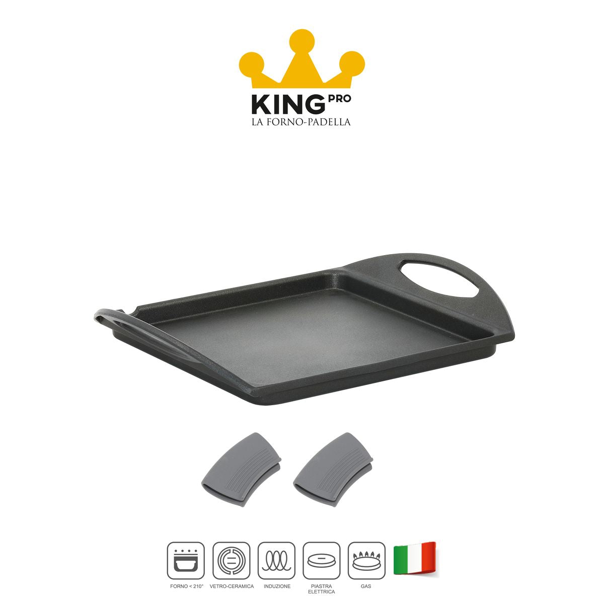 Bistecchiera ad induzione con rivestimento antiaderente liscia - King Pro