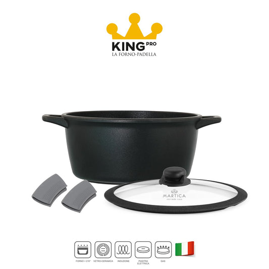 Casseruola forno con rivestimento antiaderente ad induzione grande da 28 - King Pro