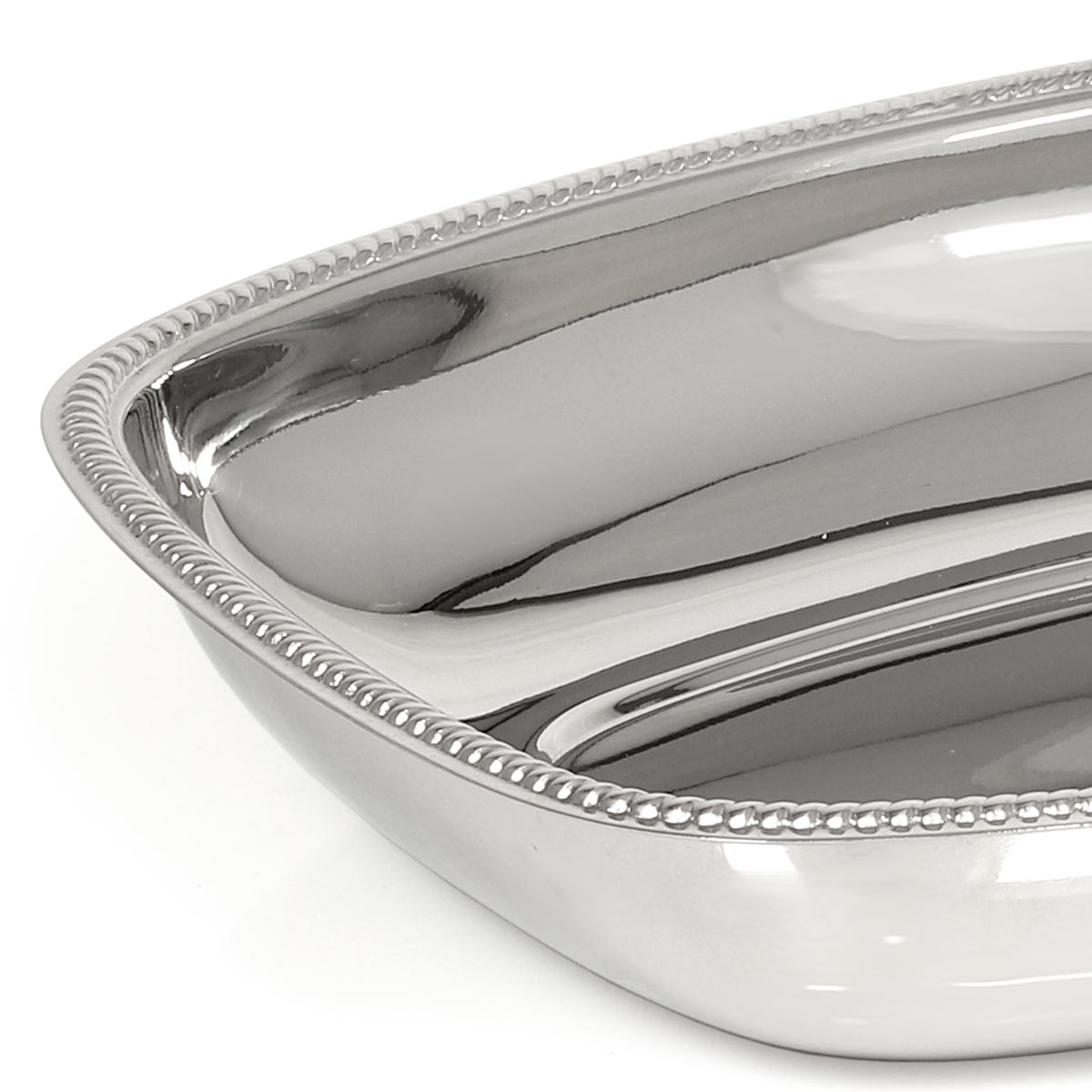 Cestino frutta rettangolare in acciaio inox stile classico