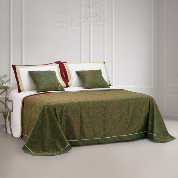 Composè letto con disegno cashmere variante verde