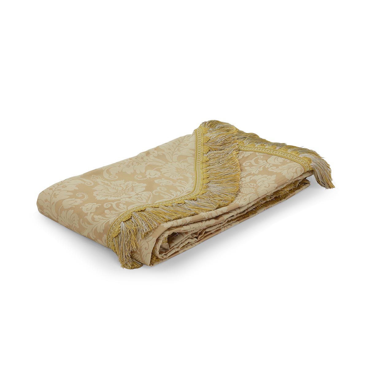 Copriletto con frangia oro classico