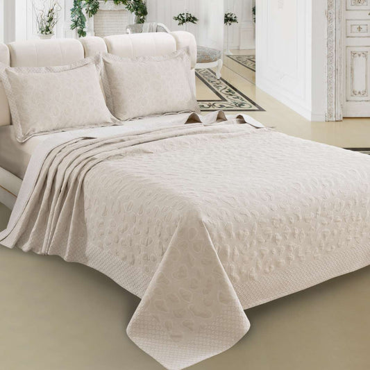 Copriletto matrimoniale colore avorio dal design moderno - Nadia