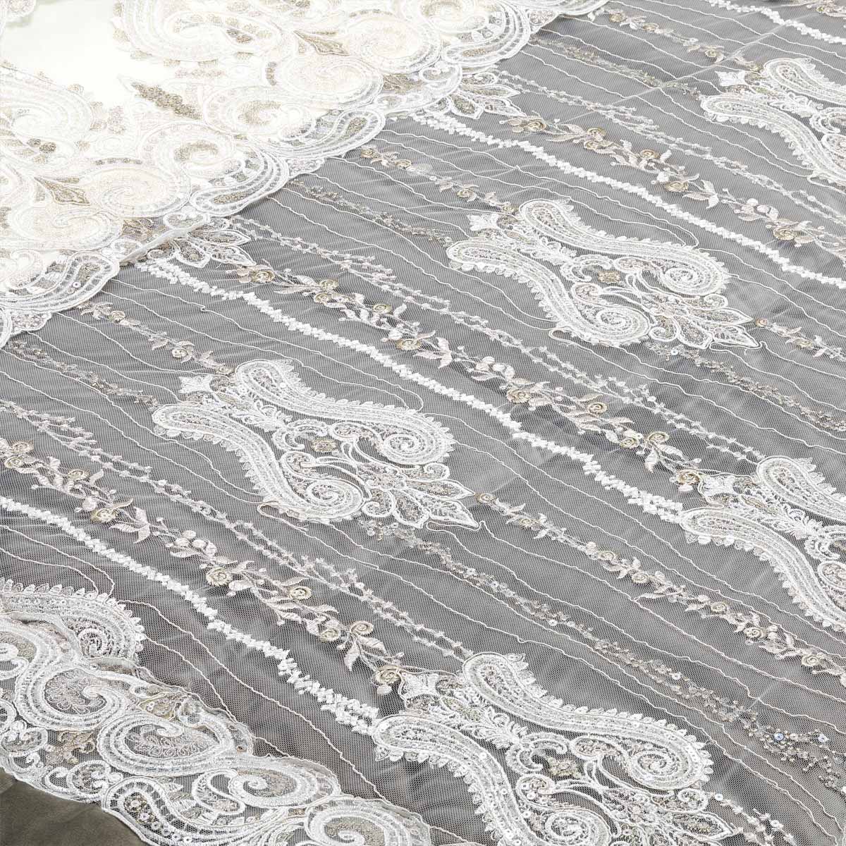 Elegante trapunta biancheria letto fiorentina in velluto tortora - Beatrice