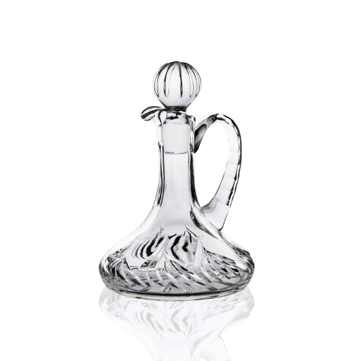 Oliera in puro cristallo con incisione realizzata a mano