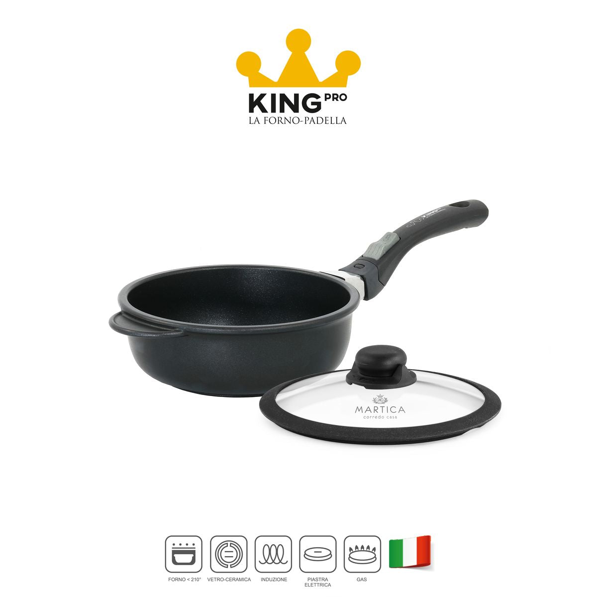 Padella Forno ad induzione con rivestimento antiaderente piccola da 20 alta - King Pro