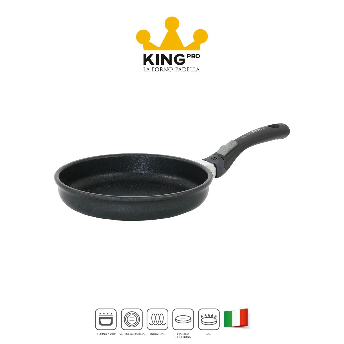 Padella Forno per induzione media da 24 bassa con rivestimento antiaderente - King Pro