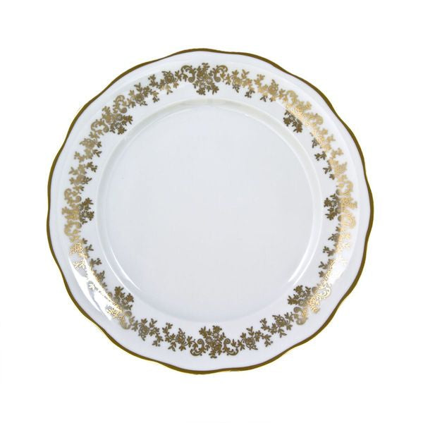 Piatto porcellana con decoro classico in oro dipinto a mano - Caterina