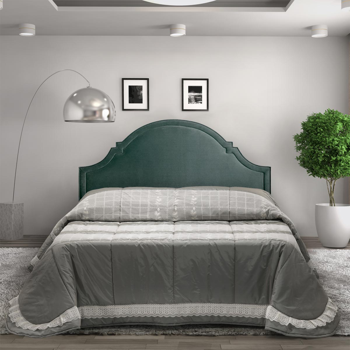 Piumone matrimoniale 2 piazze stile contemporaneo grigio - EL116