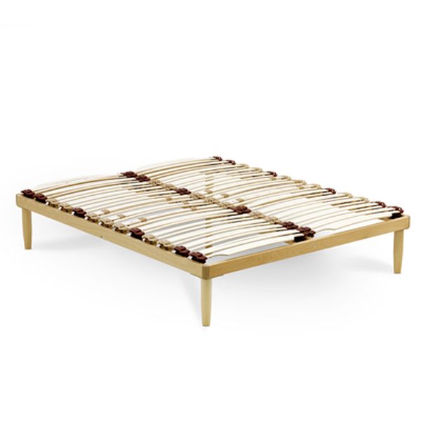 Rete con doghe in legno ammortizzata e regolazione elettrica testa e piedi - Naturatek