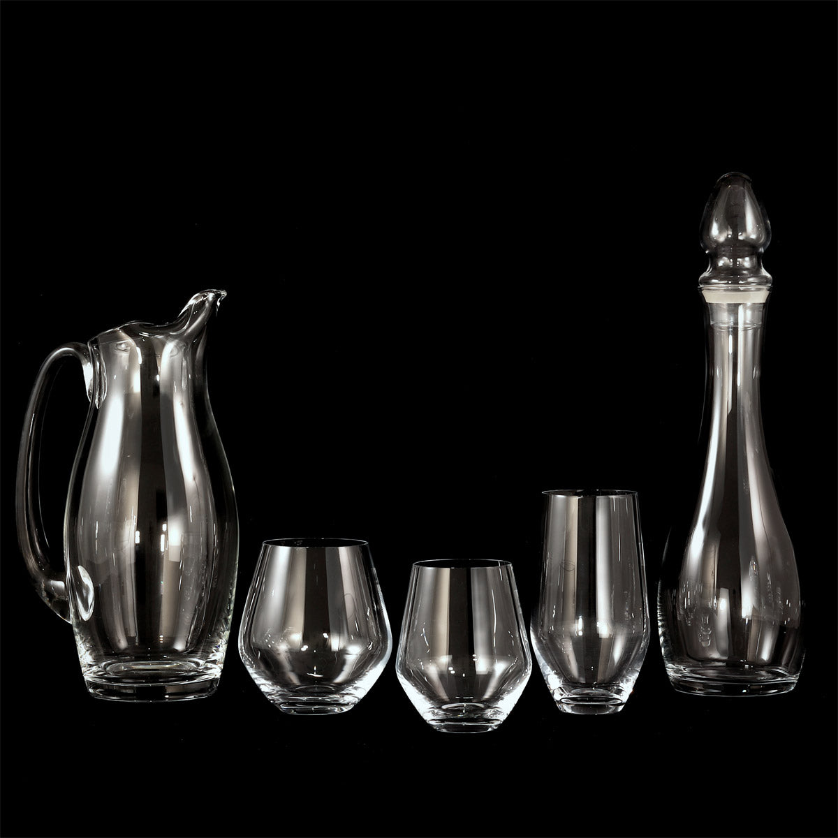 servizio di bicchieri in cristallo 38 pz filo platino - Beautiful