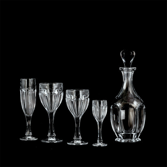Servizio bicchieri classico molato a coste in cristallo - Vienna