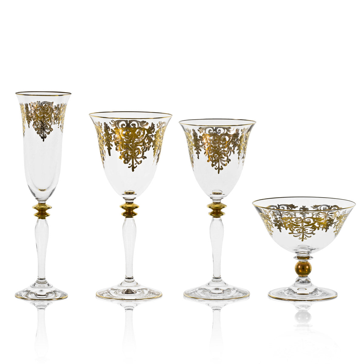 Servizio bicchieri con decorazione prestigiosa in oro - Giulia