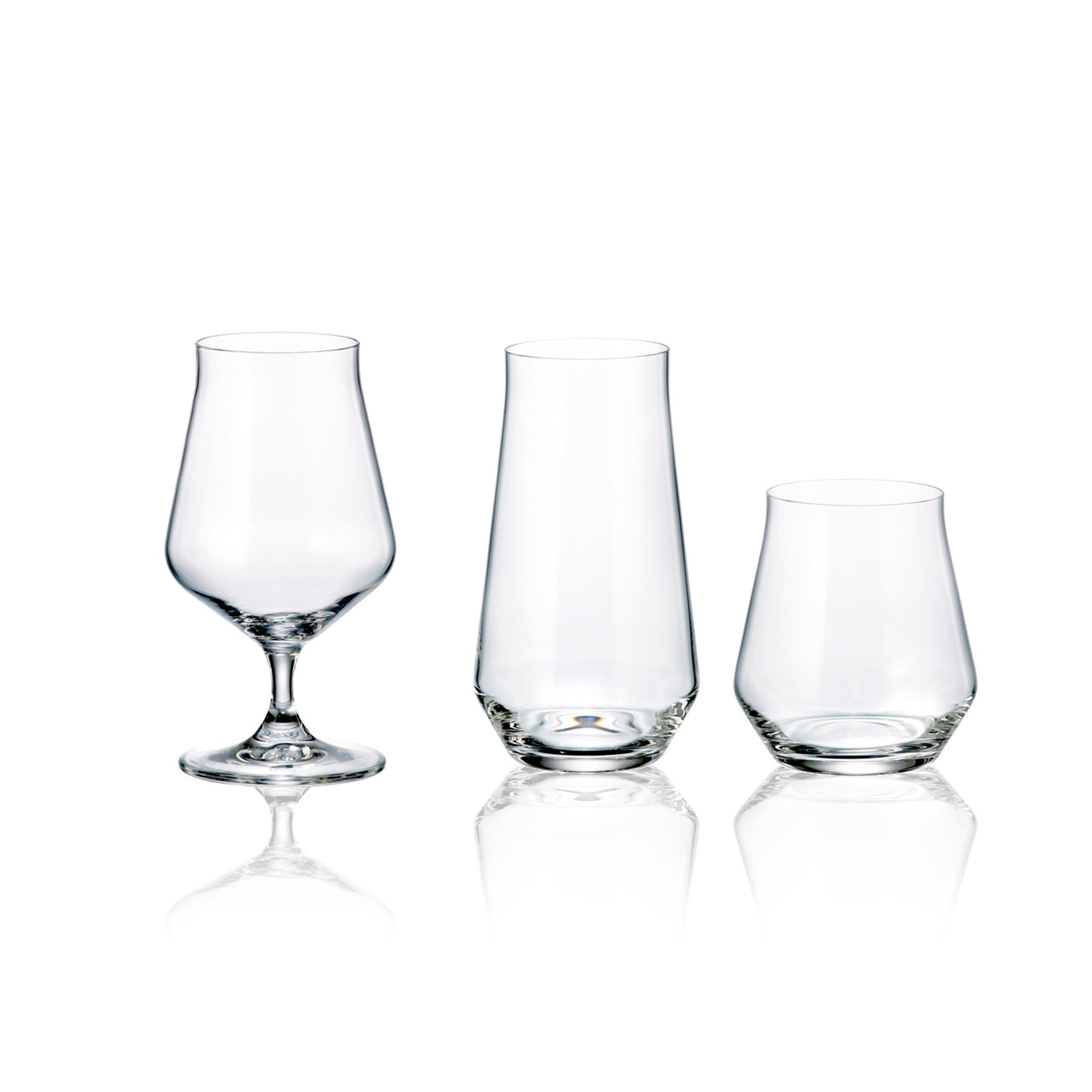Servizio bicchieri da degustazione basso dallo stile moderno composto da 37 pezzi