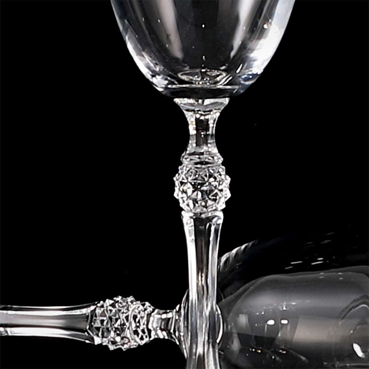 Servizio bicchieri con gambo diamante in cristallo - Ginevra