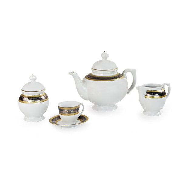 Servizio caffè bavaria in fine porcellana tedesca con decoro in oro e platino - Riad