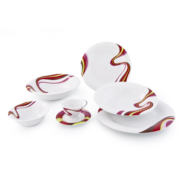 Servizio piatti moderno 37 pezzi con decoro - Rapsodia