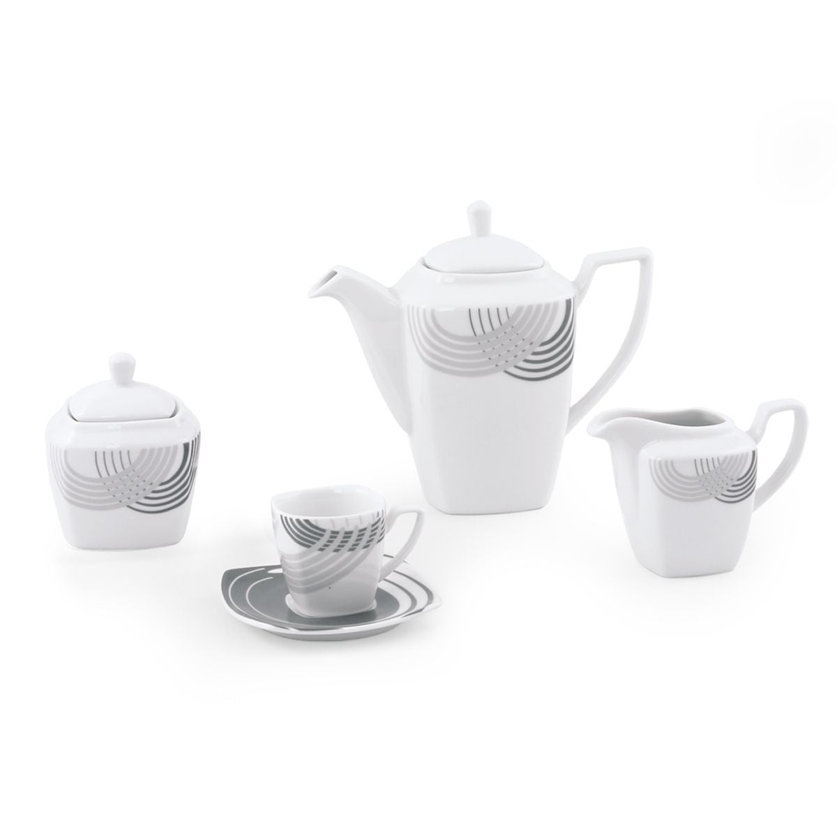 Servizio tazzine da caffè moderno quadrato di colore grigio - Cosmo