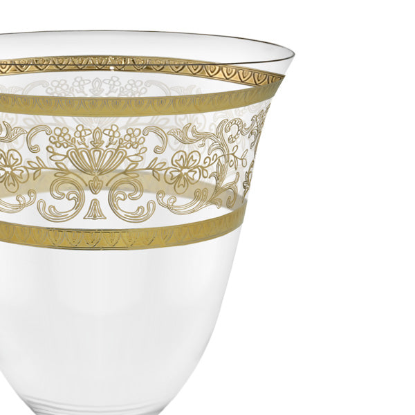Set bicchieri a calice dal design classico con decoro in oro - Royal