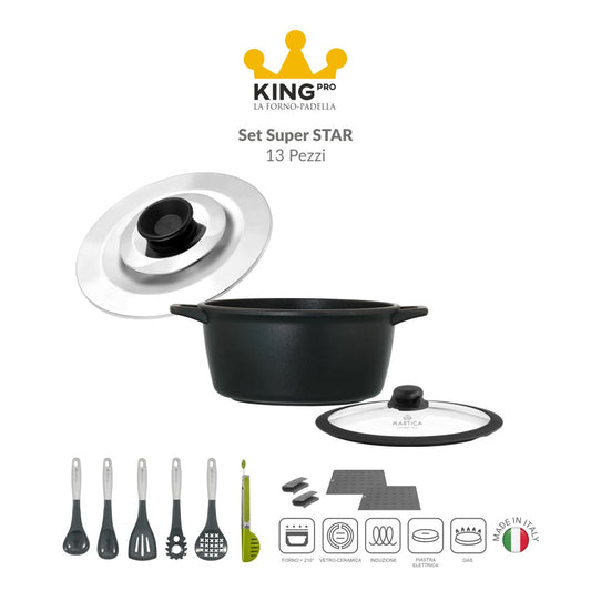 Set casseruola antiaderente con coperchio magico - King Pro