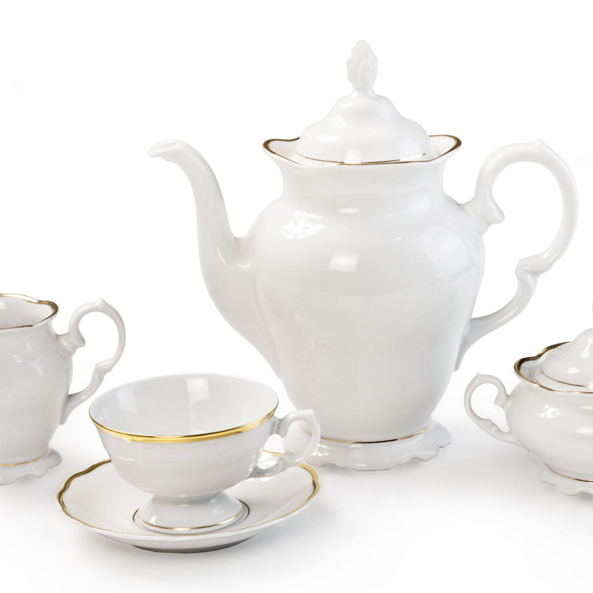 Set tazzine da caffè decoro filo oro classico - Caterina