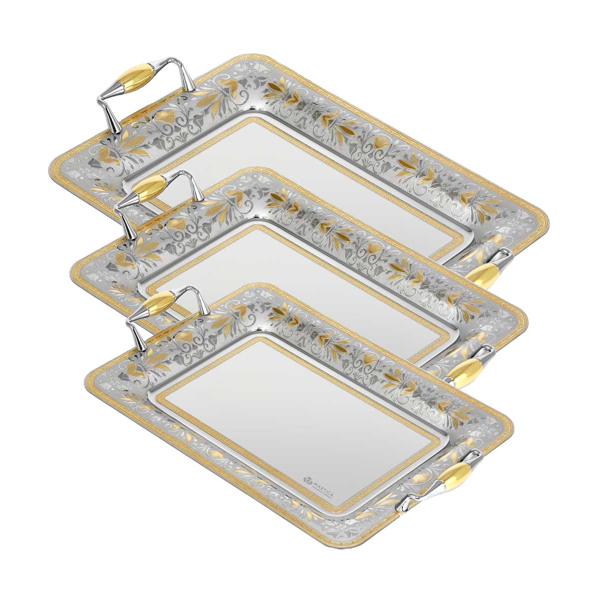 set vassoi decorati in oro