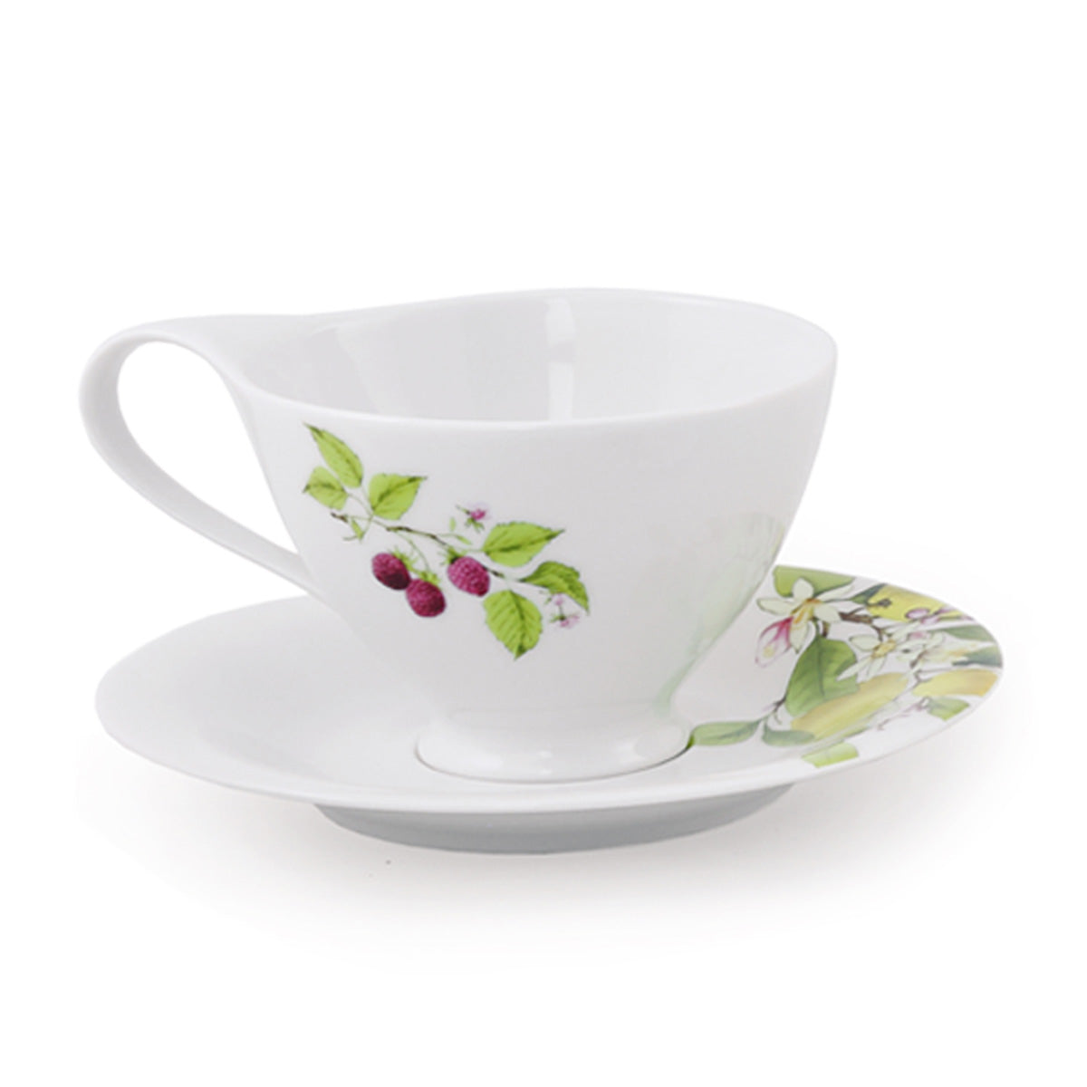 Tazza latte con decoro limoni