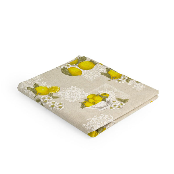 Tovaglia per 8 persone con limoni in cotone