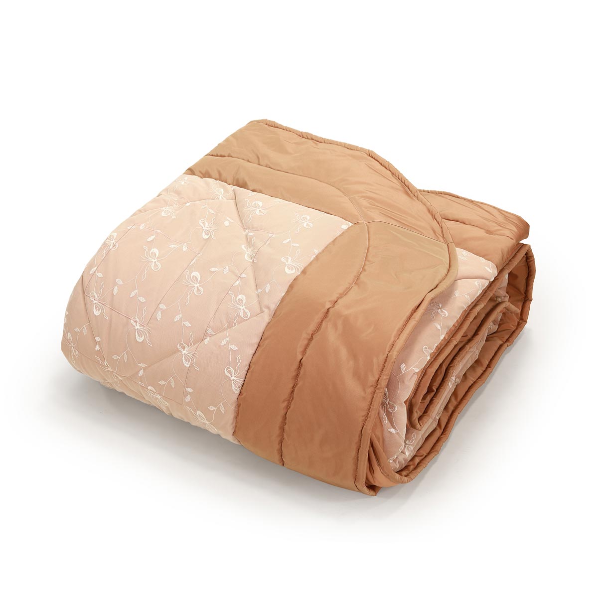 Trapunta artigianele arancio per il corredo sposa con costruzione patchwork - el089