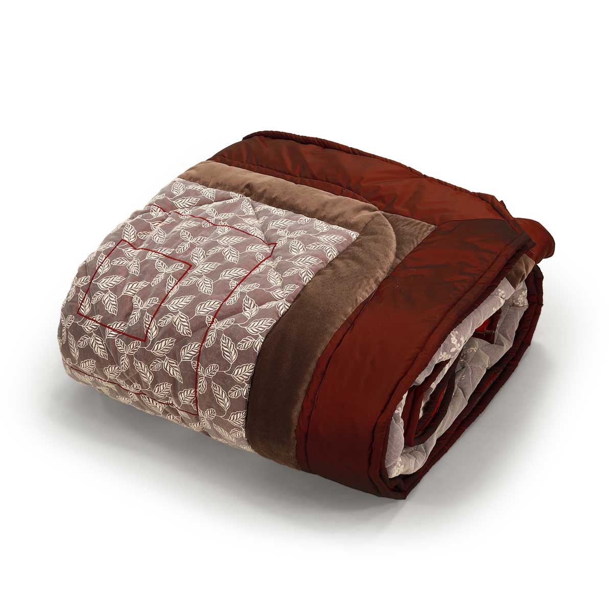 Trapunta corredo bordeaux patchwork capo esclusivo artigianale - el088