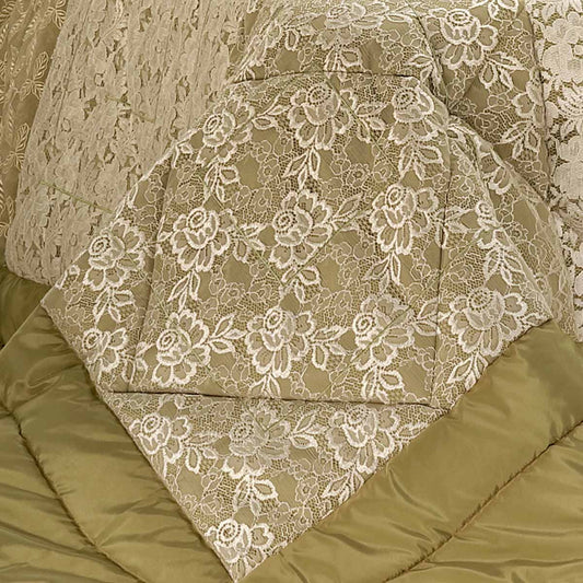 Trapunta pesante 2 piazze di colore verde in tessuto taffetta - el107