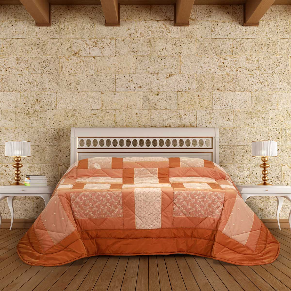 Trapunta sposa moderna di colore arancio - el090