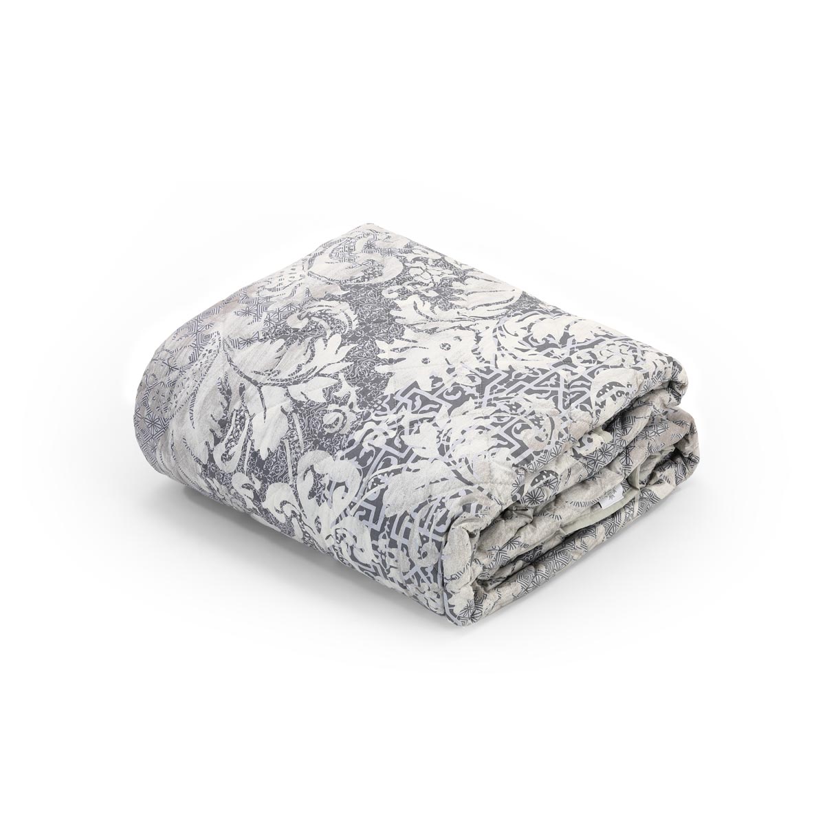 Trapuntino matrimoniale primaverile fantasia moderna di colore grigio double-face