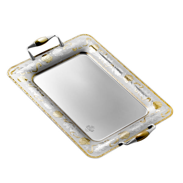 Vassoio decorato oro con incisione Angeli