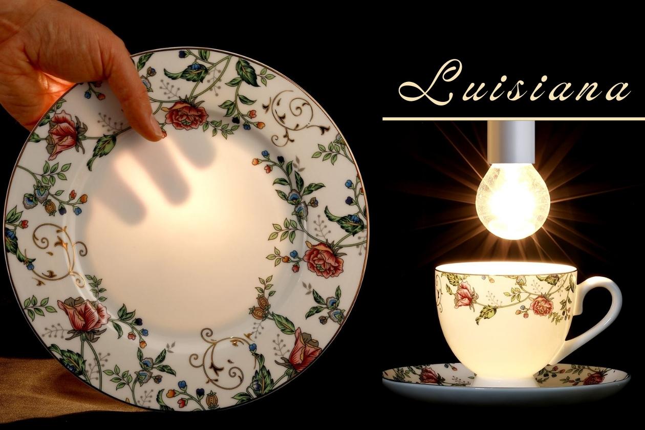 Servizio di piatti in fine bone china decoro floreale