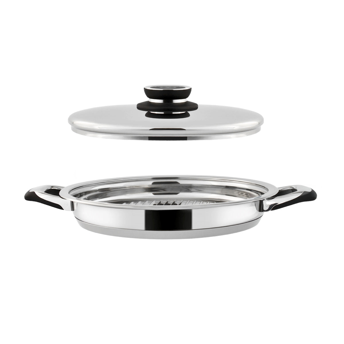 Bistecchiera con coperchio in acciaio inox da 30 centimetri - Master