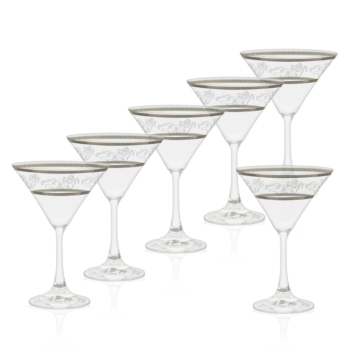 Confezione calici coppe con decorazione argento ed incisione Angeli