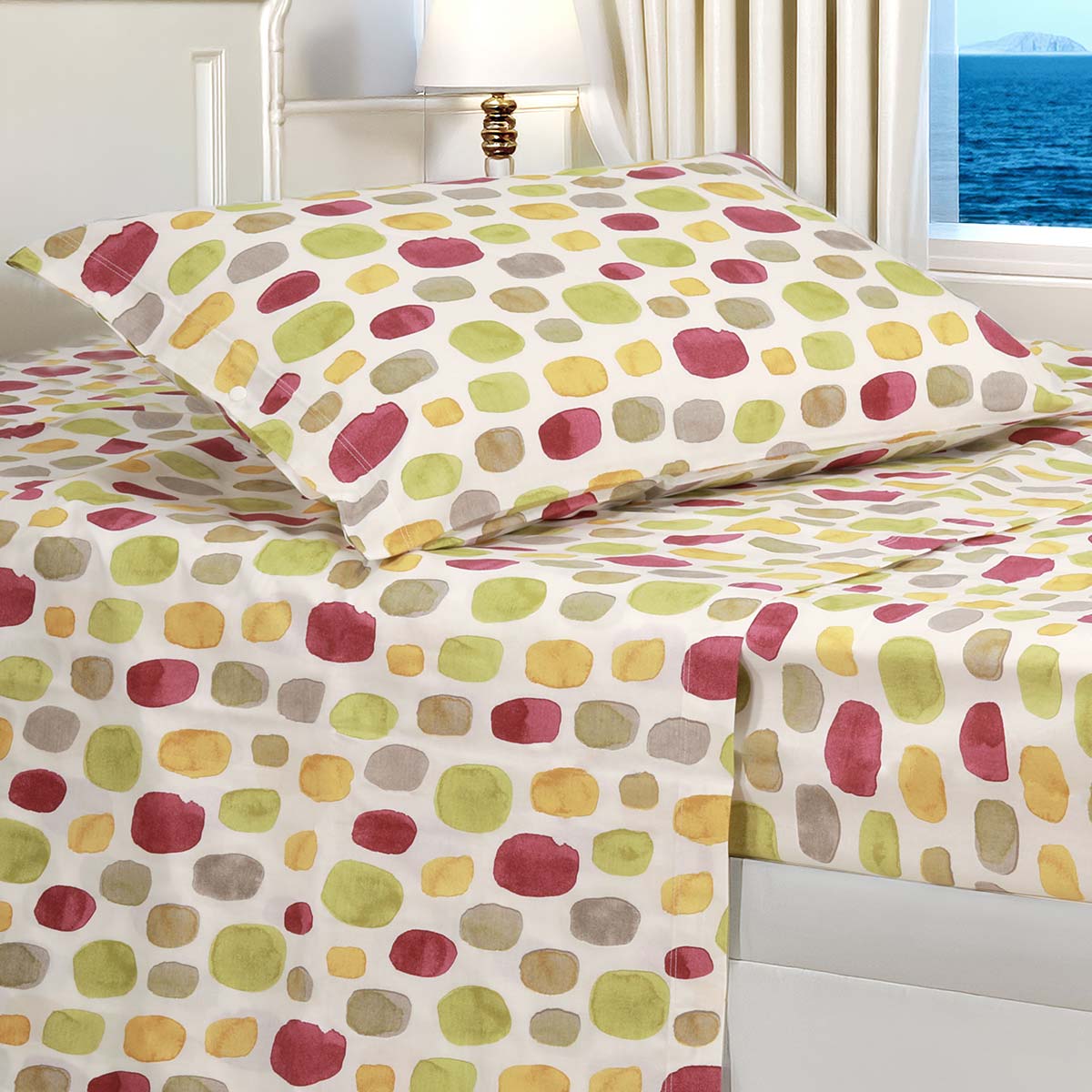 Completo letto singolo 1 piazza fantasia vivace fucsia in puro cotone - Caracas