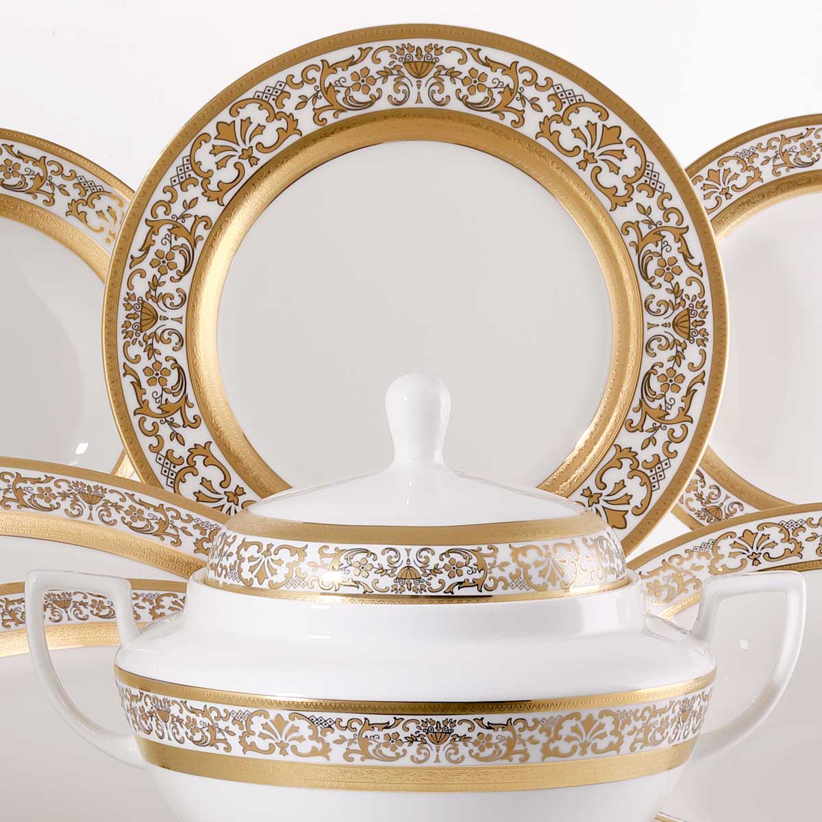 Completo porcellana tavola in stile classico oro zecchino per la sala da pranzo - Prestige