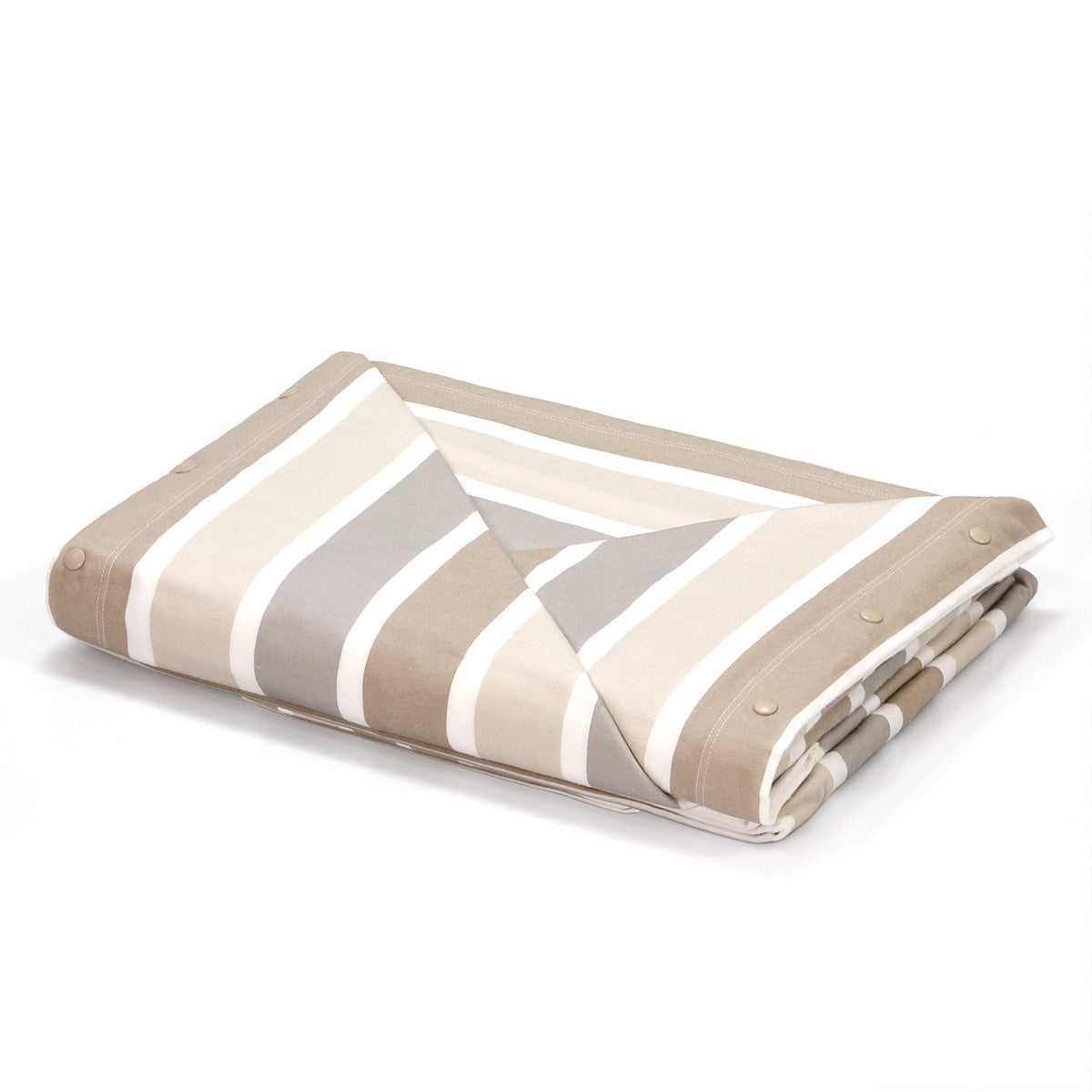 Coppia lenzuola in flanella di puro cotone 2 piazze con fantasia moderna righe sabbia tortora e grigio