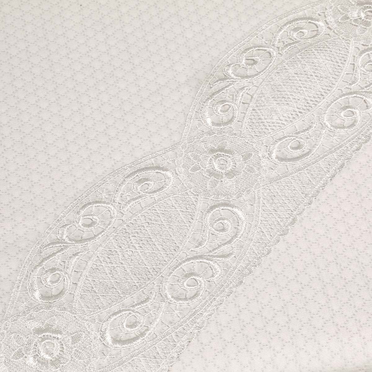 Copriletto piquet bianco sposa con pizzo