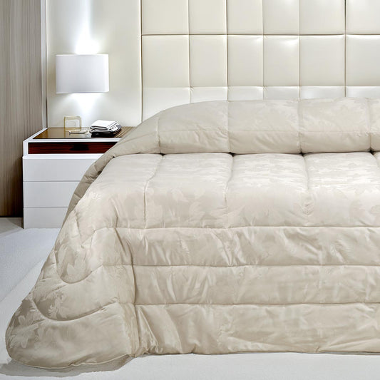 Piumone pesante matrimoniale invernale damasco beige
