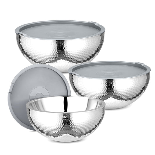 Set contenitori cucina moderni in acciaio inox martellato - Fashion