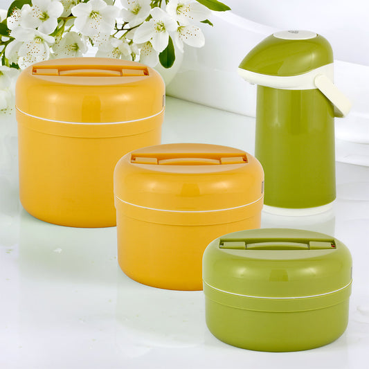 Set contenitori termici per alimenti colore arancio e verde
