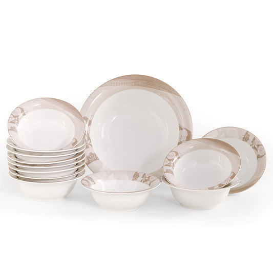 Set coppette antipasti macedonia o gelato in fine porcellana con decoro tortora - Valencienne